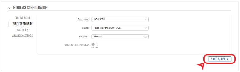 Save WiFi configuration