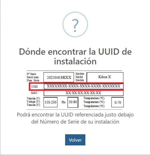 Silver sticker plate with UUID identifier