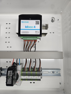 Kibox installed in a kiconex electrical panel